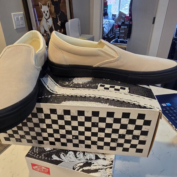 Vans Skate Slip-On Sneakers Shoes Tan/Black VN0A2Z31Y59 Men's US SIZE 10 NEW - Picture 3 of 14